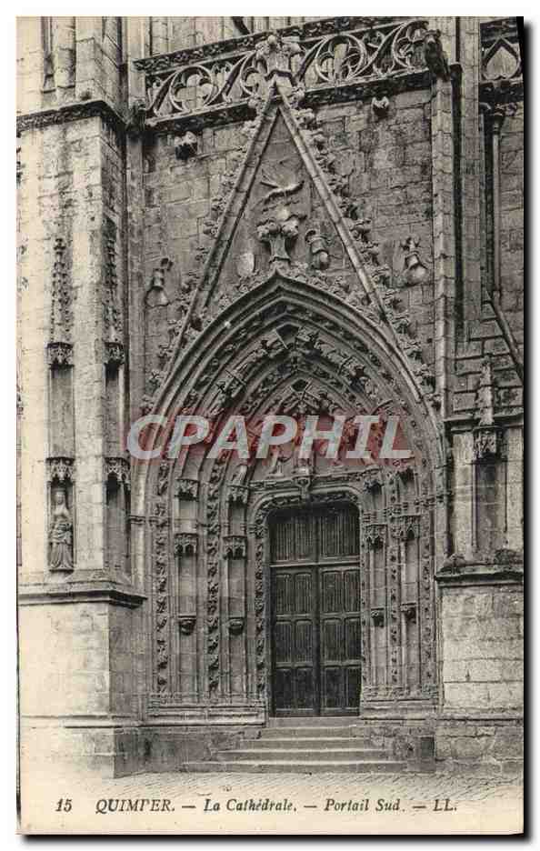 CPA Quimper La Cathedrale Portail Sud