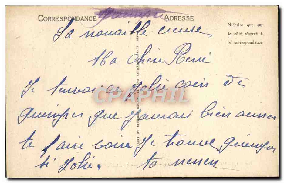 CPA Quimper Le Mont Frugy Les Allees de Locmarla — Rückseite