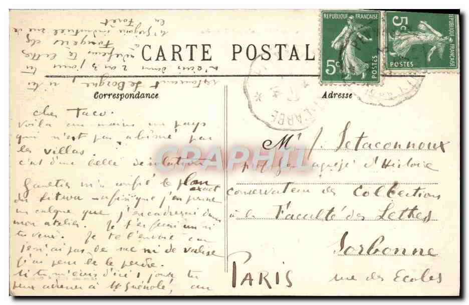 CPA Penmarch La Barre de Saint Guenole Par Tempete — Rückseite