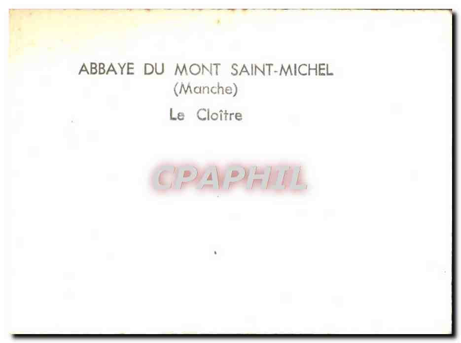 CPM Abbaye Du Mont Saint Michel Le Cloitre — Verso