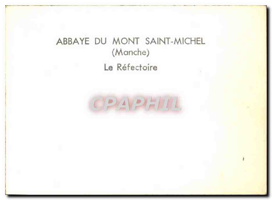CPM Abbaye Du Mont Saint Michel Le referectoire — Verso