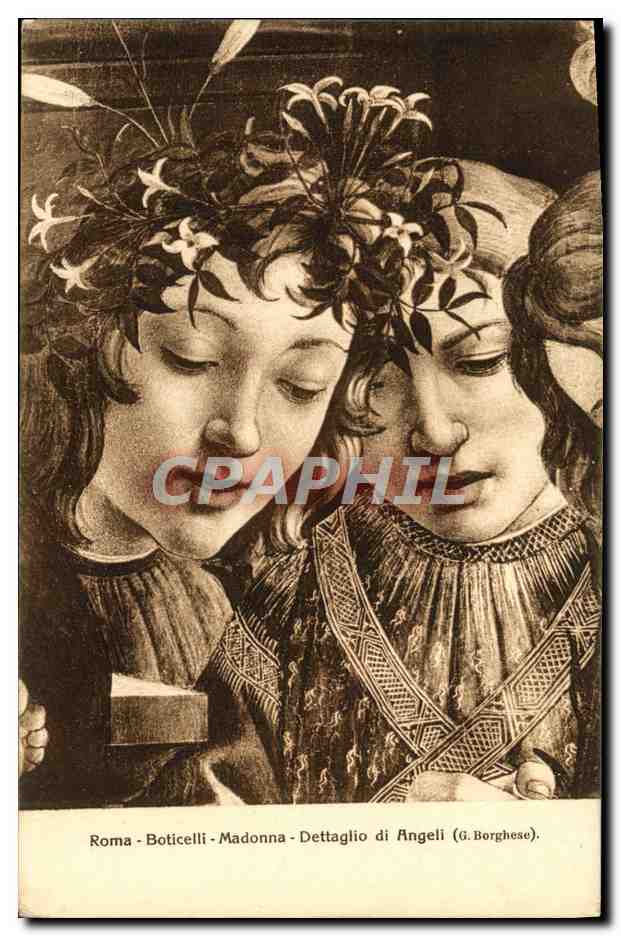 CPA Roma Boticelli Madonna Dettaglio di Angeli Borghese