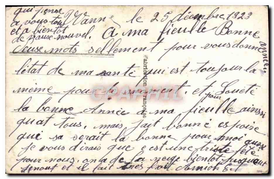 CPA Bonne Annee — Verso