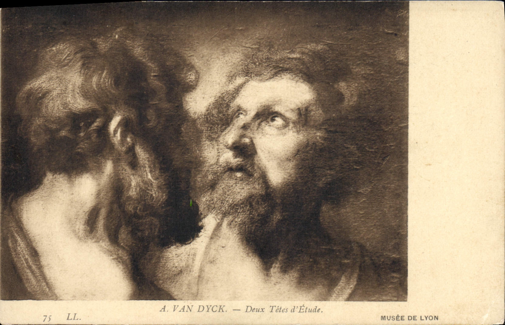 CPA Van Dyck Deux Tetes D'Etude Musee de Lyon