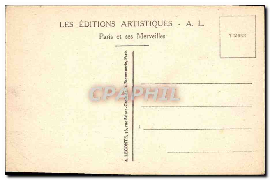 CPA Paris Le Trocadero — Rückseite