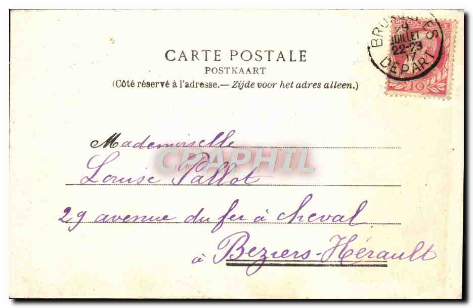 CPA Bruxelles Nouvelle Ecole Militaire Militaria — Verso