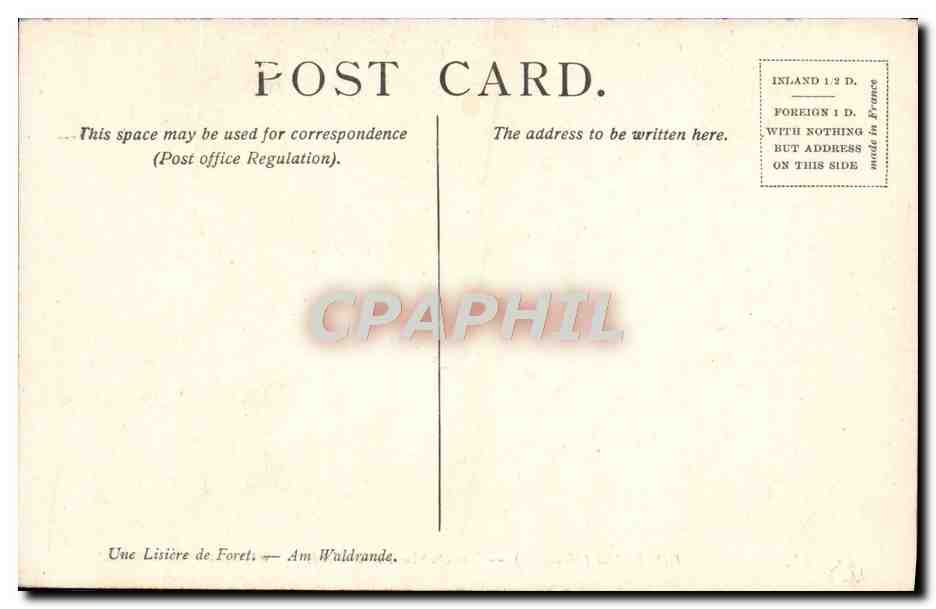 CPA Hobbema The Outskirts of A Wood Wallace Collection London  — Verso