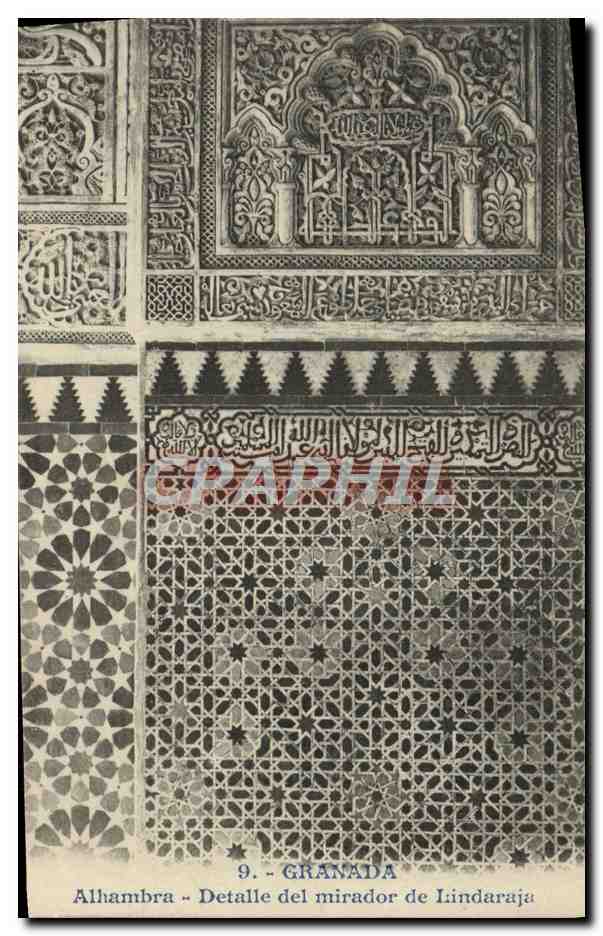 CPA Granada Alhambra Detalle Del Mirador De Lindaraja