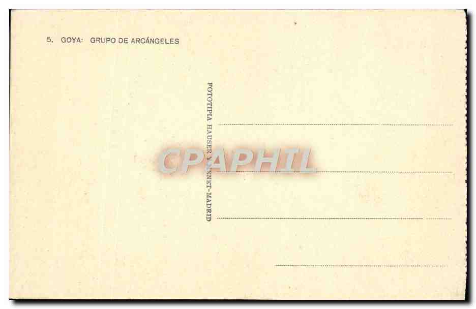 CPA Goya Grupo de Arcangeles — Verso