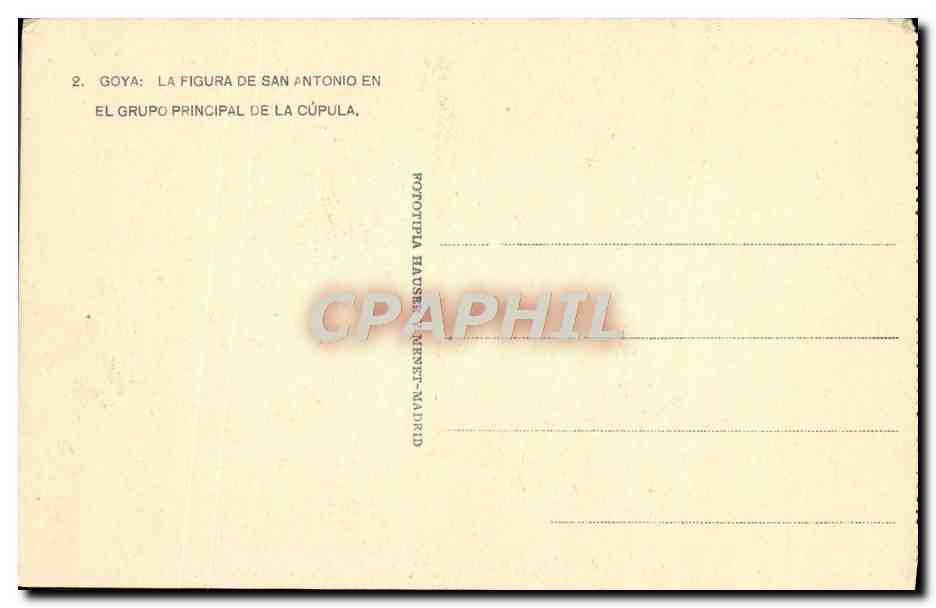 CPA Goya La Figura De San Antonio en El grupo principal de la Cupula — Verso