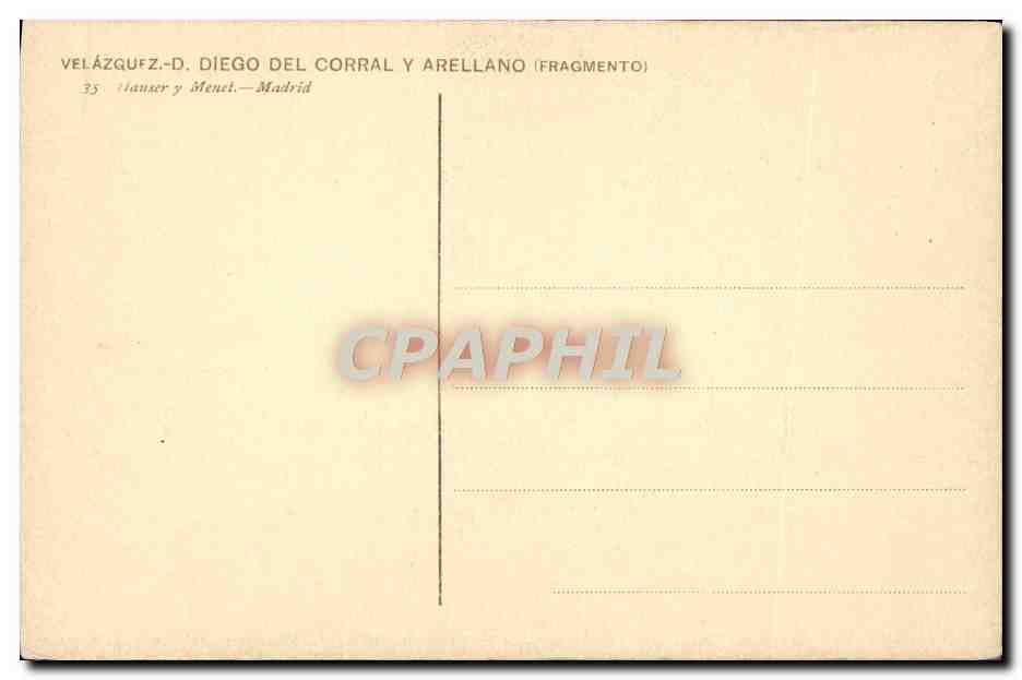 CPA Velazquez D Diego Del Corral Y Arellano Madrid — Verso