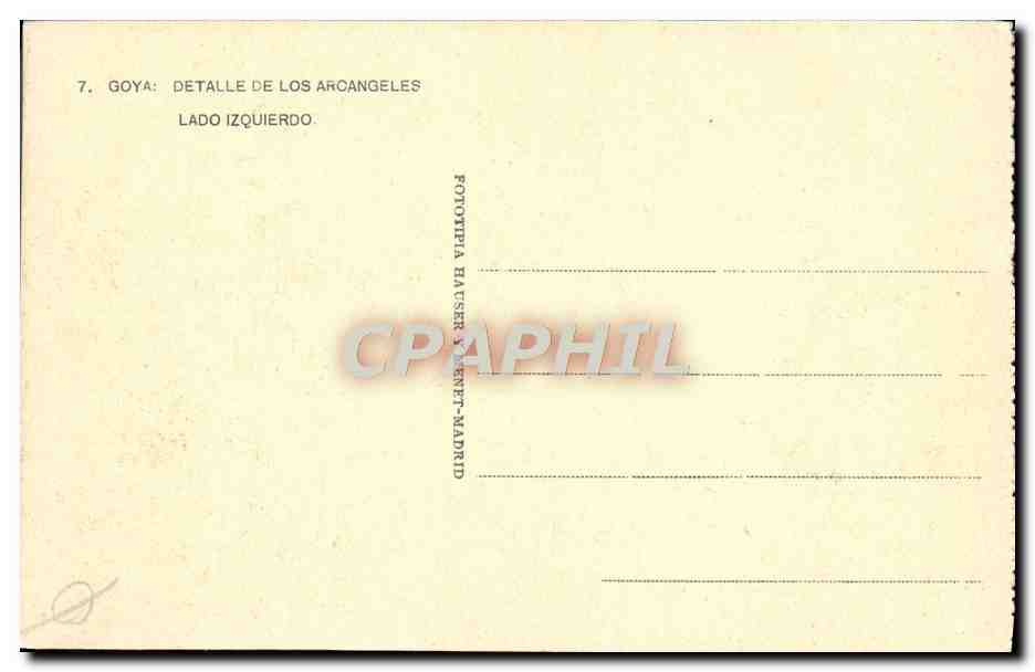 CPA Goya Detalle De Los Arcangeles Lado Izquierdo — Verso