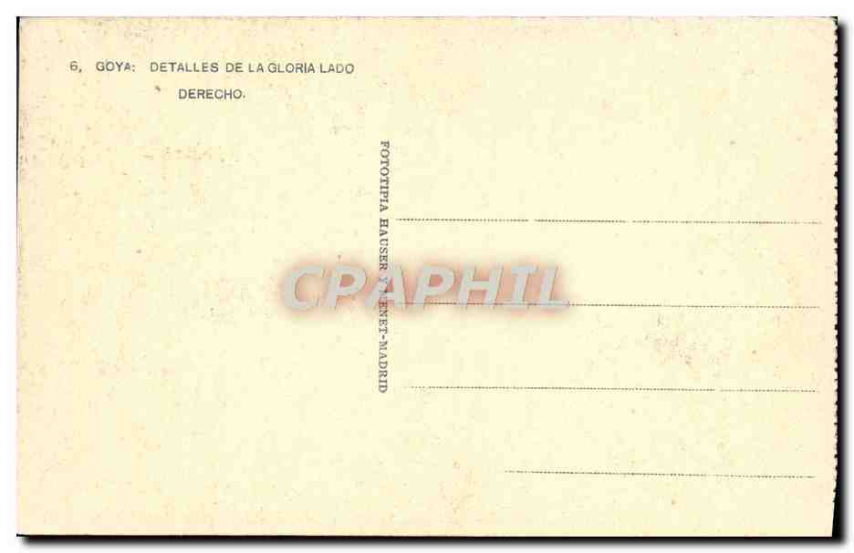 CPA Goya Detalles De La Gloria Lado Dereco — Verso