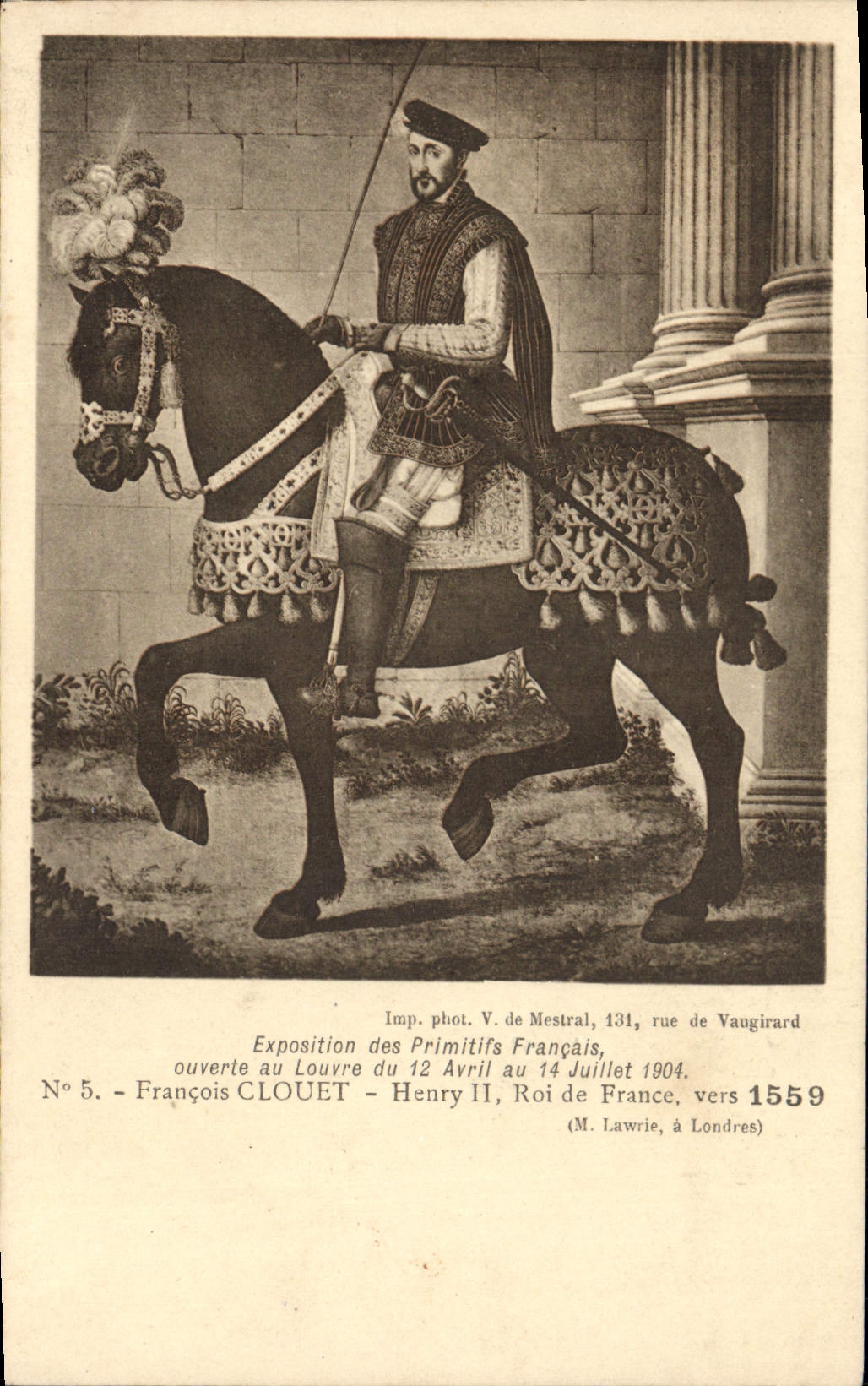 François Clouet - Henry II, Roi de France, vers 1559 — Exposition des Primitifs Français, Louvre, 12 avril - 14 juillet 1904 — Imp. phot. V. de Mestral, 131 rue de Vaugirard