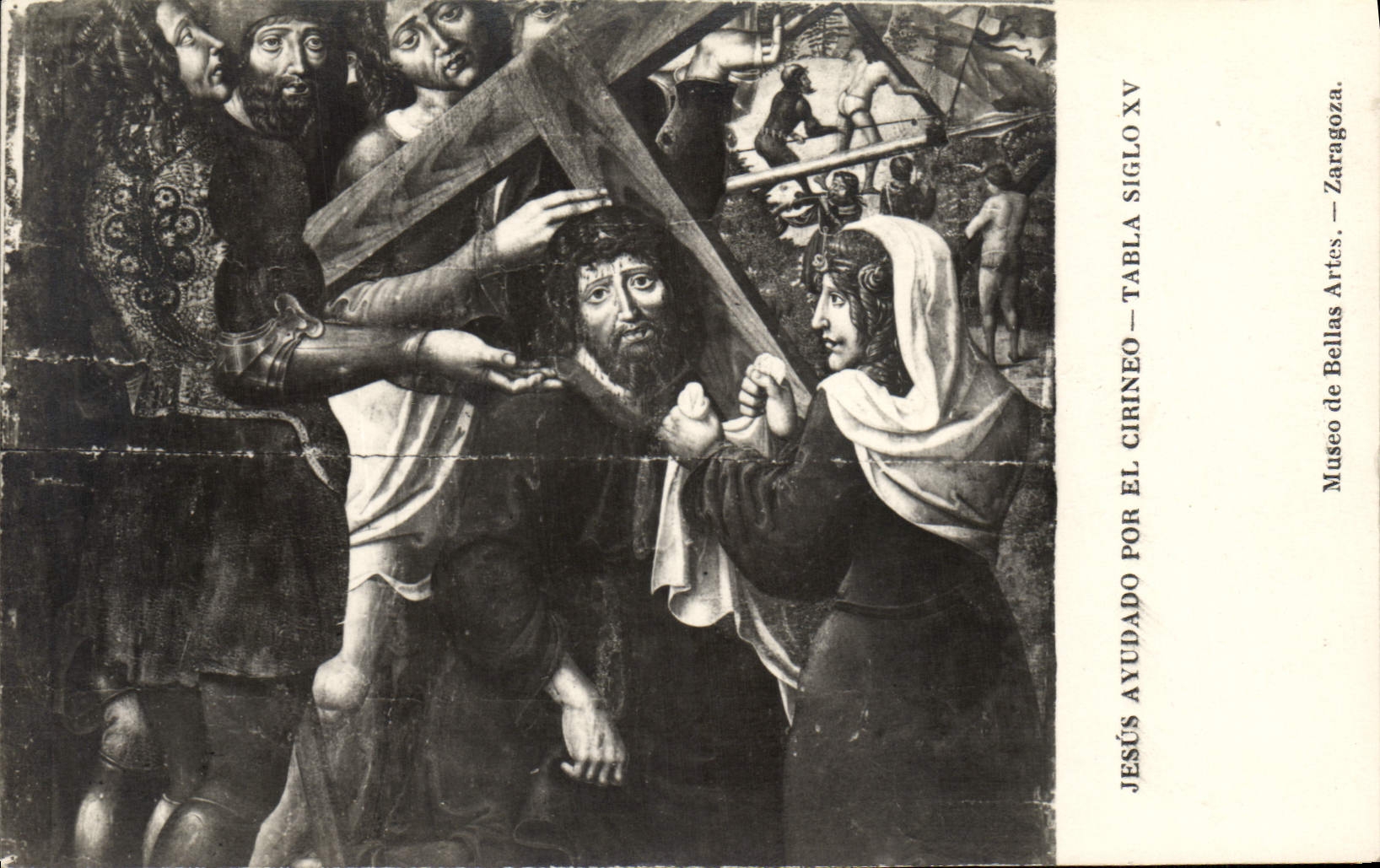 CPA Jesus Ayudado Por El Cirineo Tabla Siglo XV Museo De Bellas Artes Zaragoza