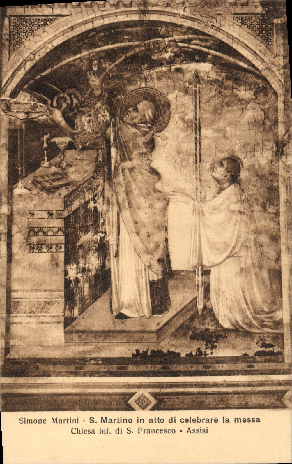 CPA Simone Martini S Martino In Atto Di Celebrare La Messa Chiesa Inf Di S Francesco Assisi