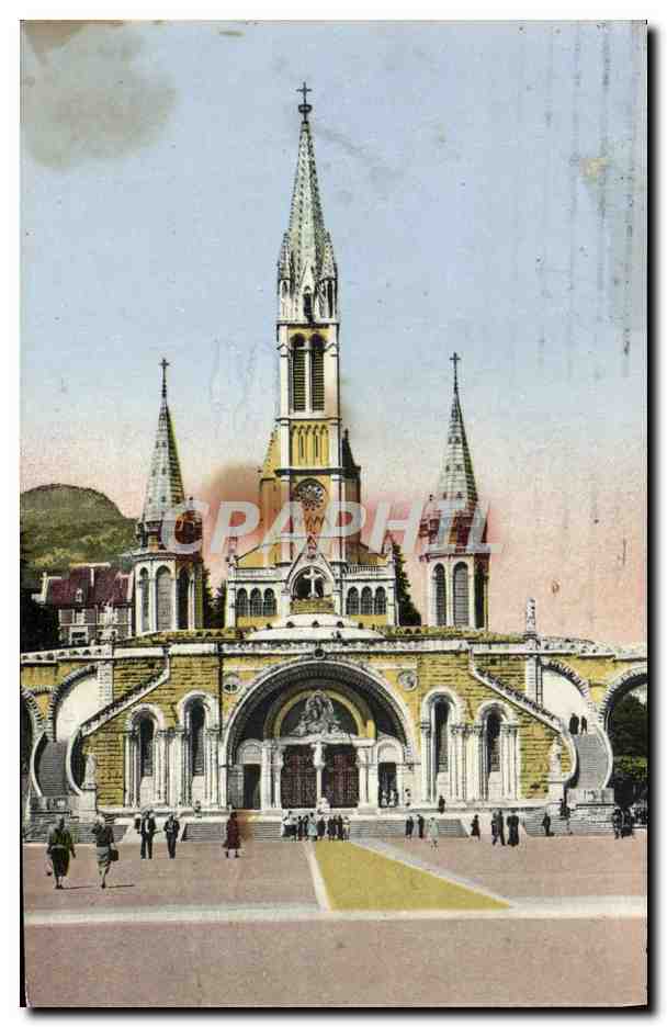 CPA Lourdes Facade De La Basilique
