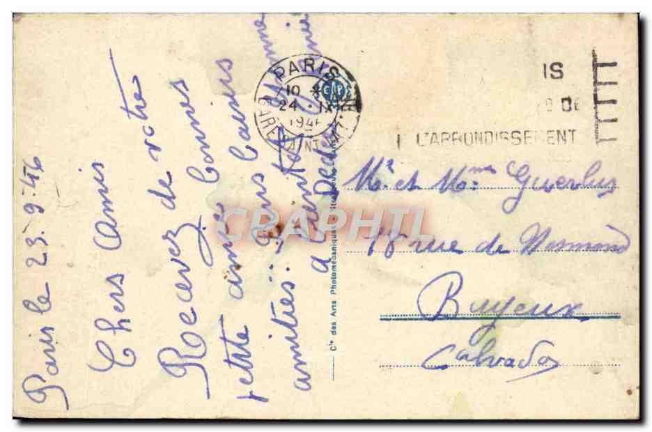 Basílica del Sagrado Corazón de Montmartre — París — editor Abaacie et Magna, n° 923 — Reverso