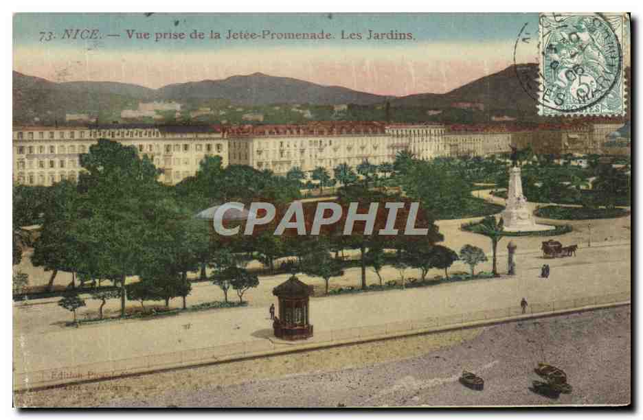 CPA Nice Vue Prise De La Jetee Promenade Les Jardins