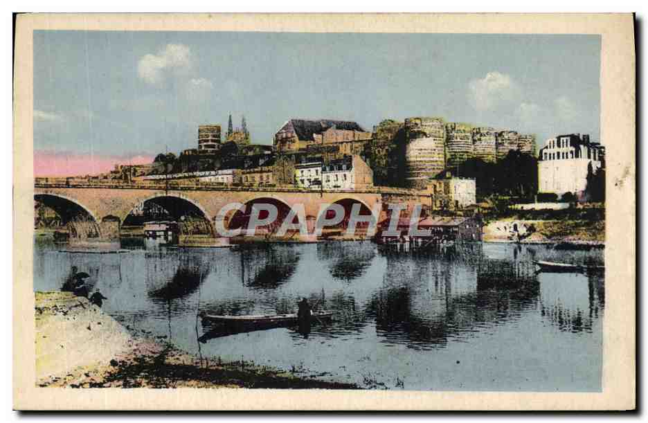 CPA Angers Panorama Sur La Maine Et Le Chateau
