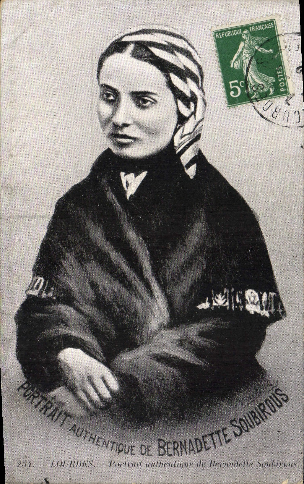 CPA Portrait Authentique De Bernadette Soubirous Lourdes 