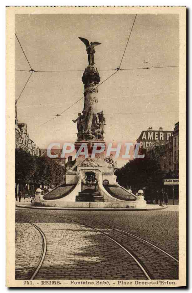 CPA Reims Fontaine Sube Place Donet d'Erlon