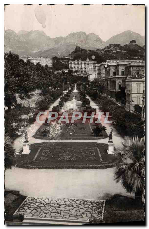 CPA La Cote d'Azur Menton Vue d'Ensemble Des Jardins Publics