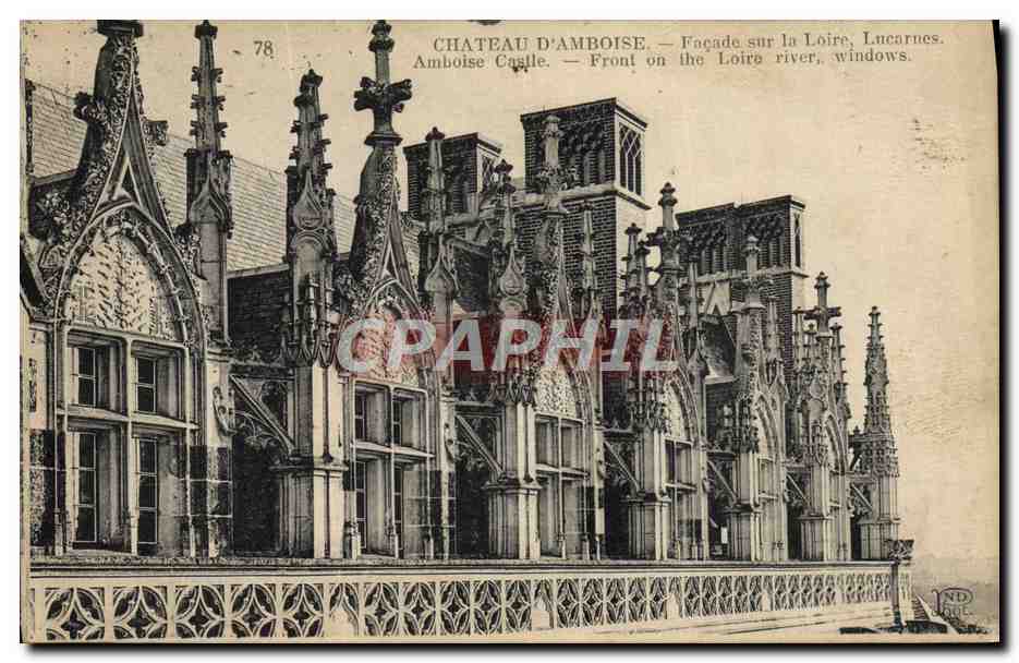 CPA Chateau D'Amboise Facade Sur La Loire Lucarnes