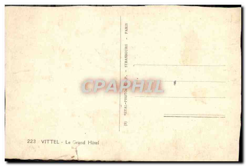 CPM Vittel Le Grand Hotel — Verso