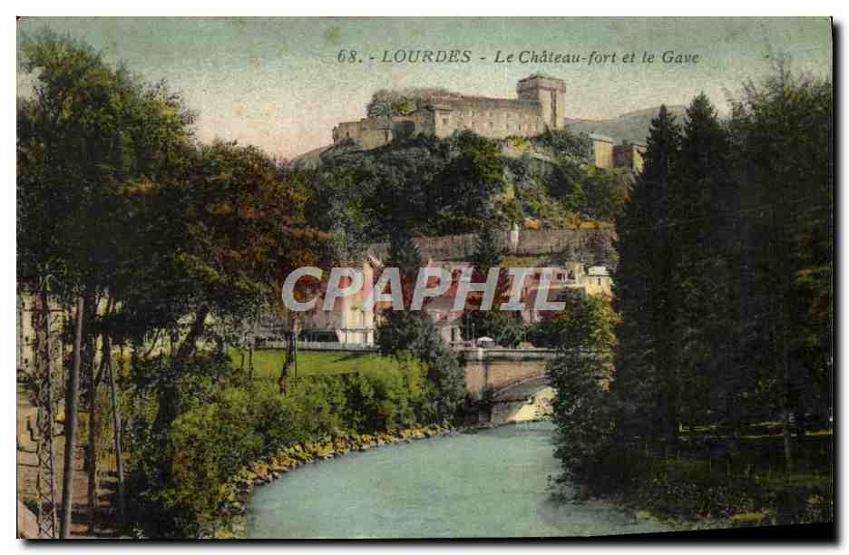 CPA Lourdes Le Chateau Fort Et Le Gave