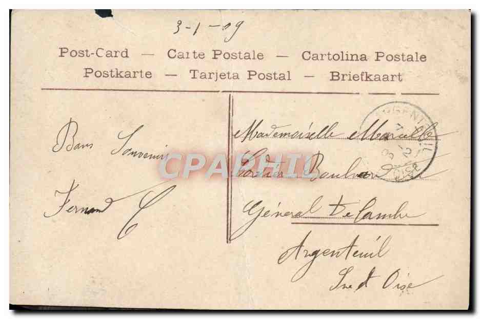 CPA Un baiser Enfant — Verso