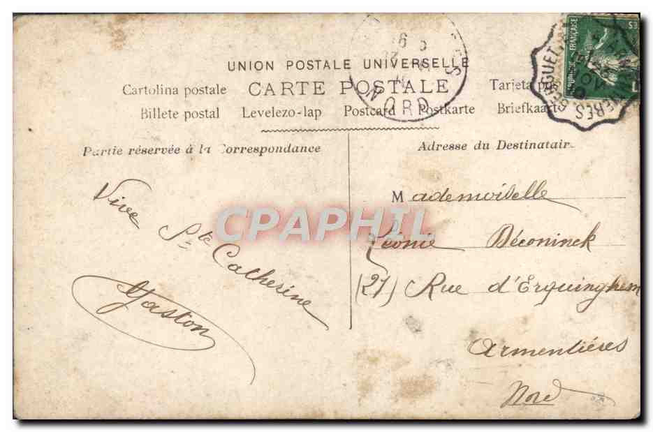 CPA Bonne Fete Homme — Verso