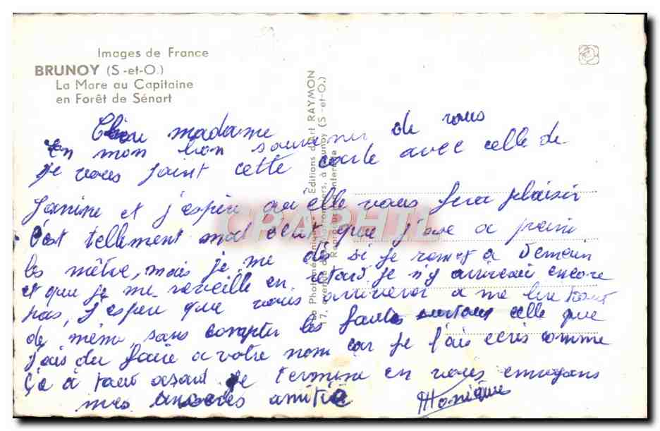 CPM Brunoy La Mare au Capitaine En Foret De Senart — Back