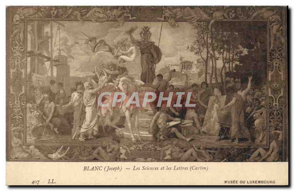 CPA Blanc Les Sciences et les Lettres Carton Musee du Luxembourg Paris
