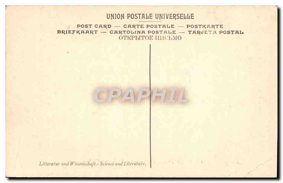 CPA Blanc Les Sciences et les Lettres Carton Musee du Luxembourg Paris — Verso