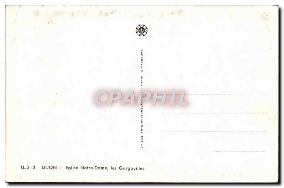 CPA Dijon Eglise Notre Dame les Gargouilles — Rückseite