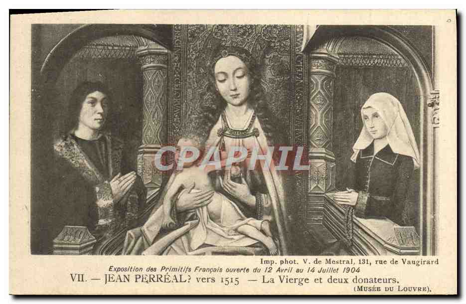 CPA Jean Perreal Vers La Vierge et Deux Donateurs Musee du Louvre Paris 