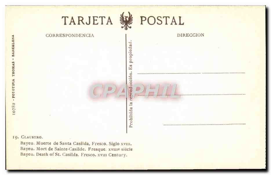 CPA Claustro Bayeu Martiro de San Eugenio Fresco  — Verso
