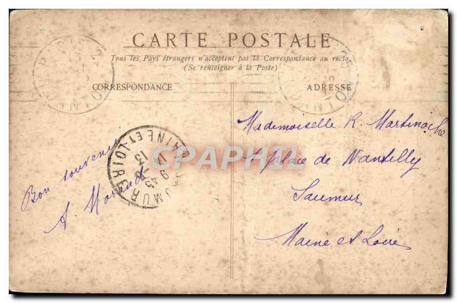 Vintage Postcard Rembrandt The Philosopher in Meditation Museum of Louvre Paris — Back