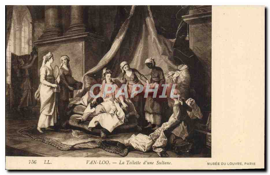 CPA Van Loo La Toilette d'une Sultane Musee du Louvre Paris 