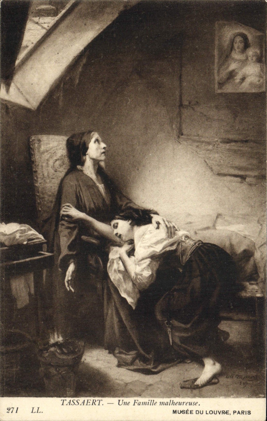 CPA Tassaert Une Famille Malheureuse Musee Du Louvre Paris