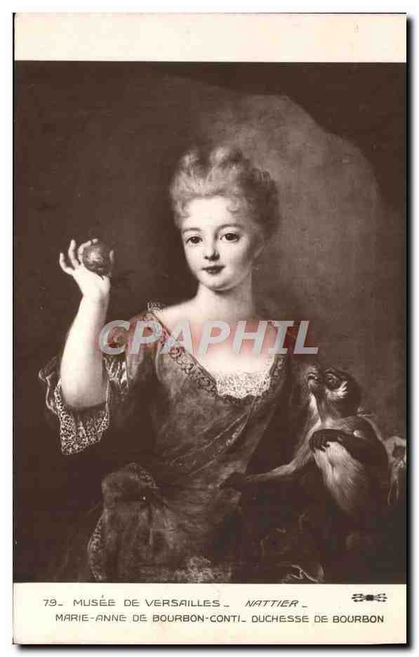 CPA Musee Du Versailles Nattier Marie Anne De Bourbon Conti Duchesse de Bourbon Singe 