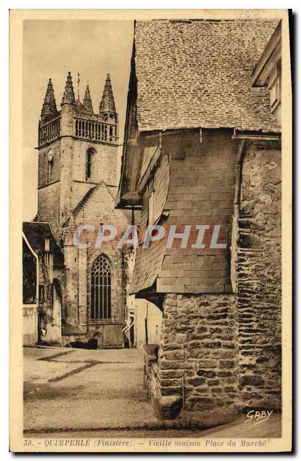 CPA Quimperle Vieille Maison Place Du Marche