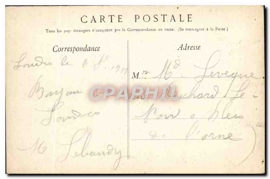 CPA Lourdes Calvaire Breton — Verso