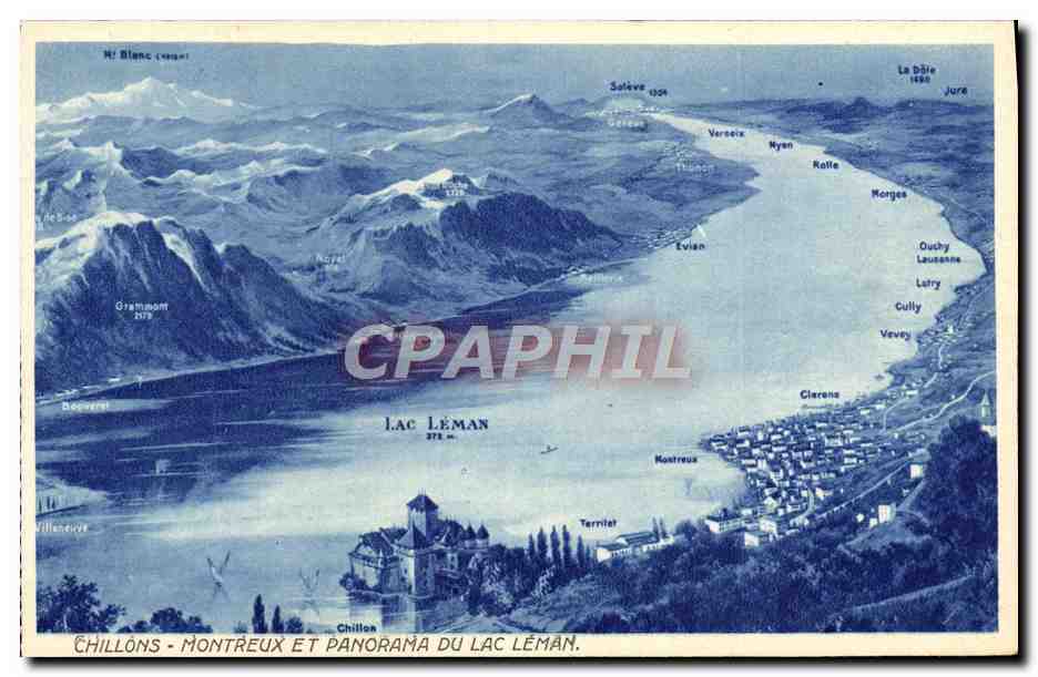 CPA Chillons Montreux Et Panorama Du Lac Leman