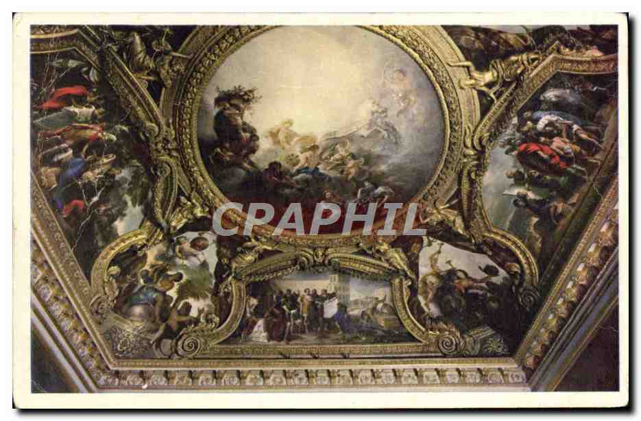 CPA Chateau De Versailles Plafond De La Salle Du Trone