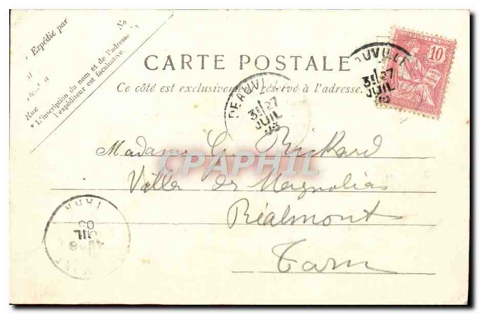 CPA Trouville Depart Du Bateau Du Havre Bateau — Verso
