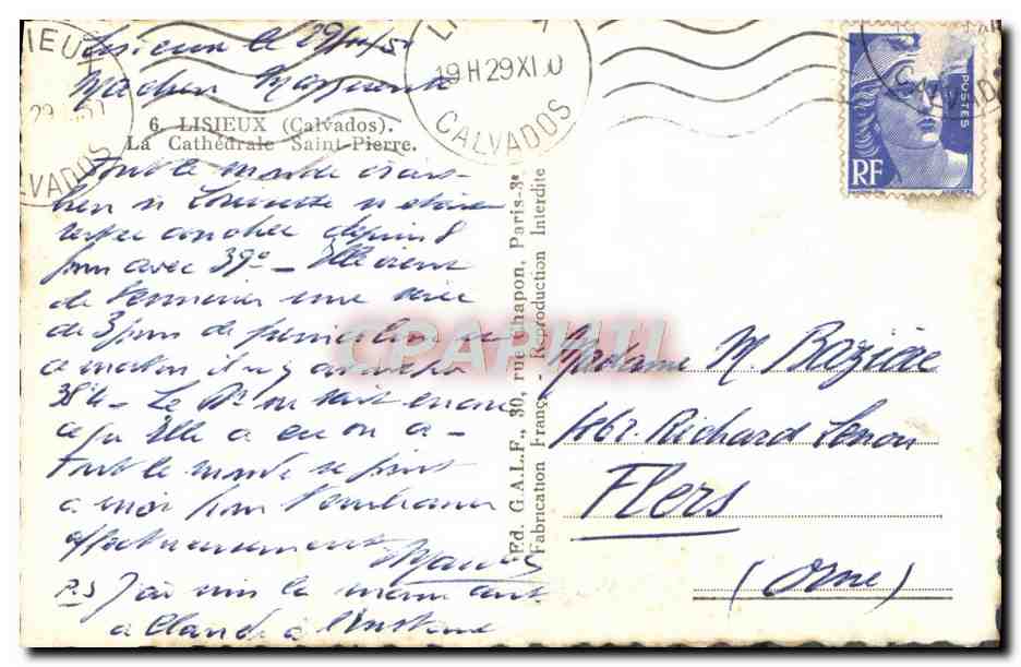 La Cathédrale Saint-Pierre — Lisieux (Calvados) — Éd. G.A.L.F. n°30 — Reverso