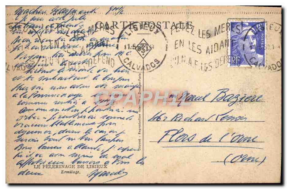 CPA Le Pelerinage De Lisieux Ermitage — Verso