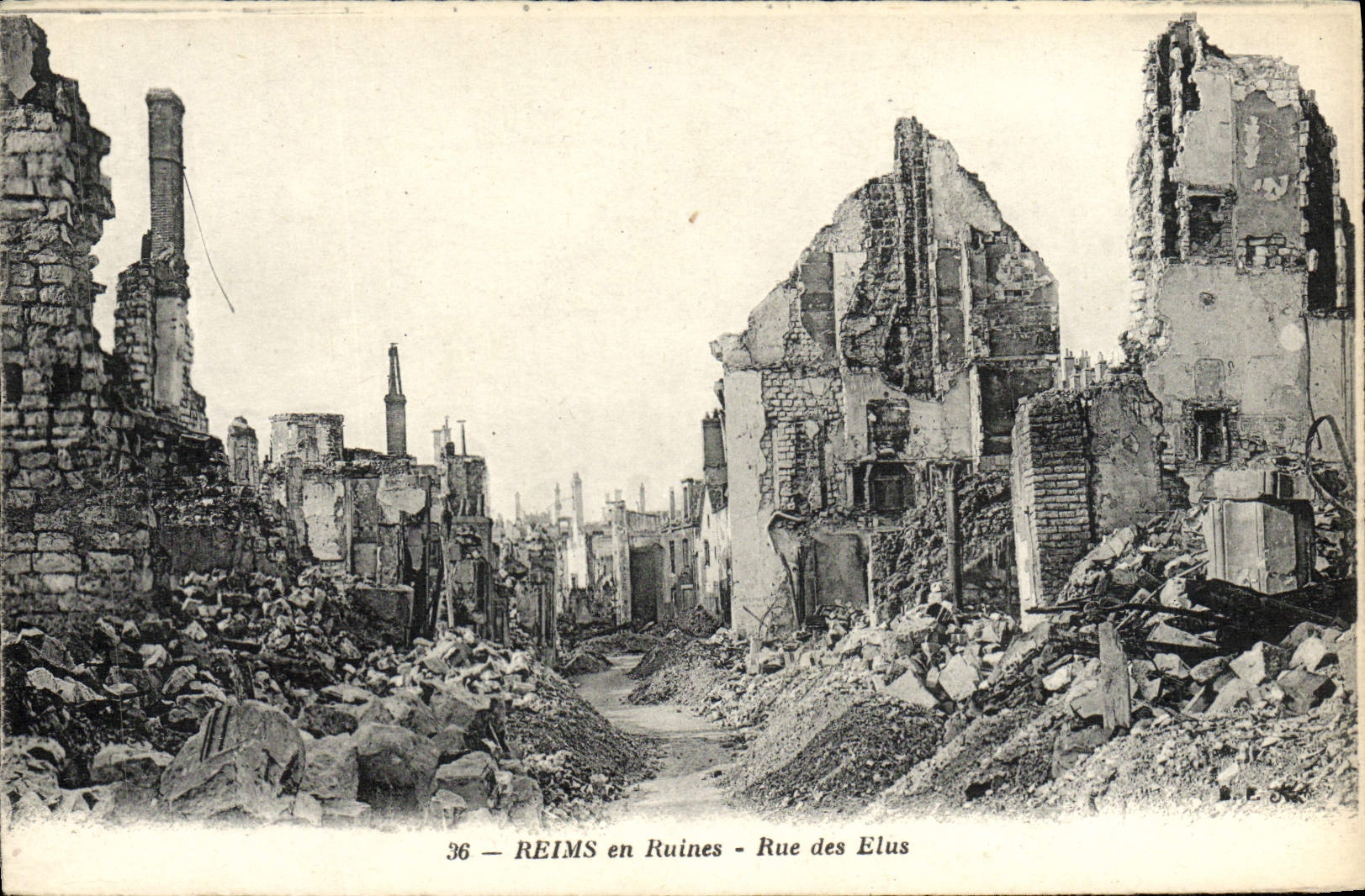 Reims en Ruines — Rue des Elus — Éditeur L.E. O. n°36
